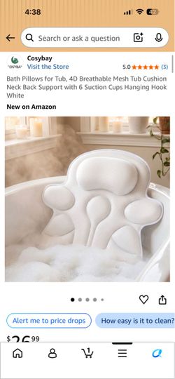 Cosybay 4D Mesh Bath Pillow with Suction Cups