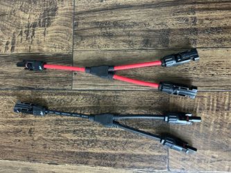 2 pcs mc4 y connectors, Solar Y Branch Connectors Extra Long Solar Panel Parallel Connectors 1 to 2 Solar Cable Wire Plug Tool Kit (M/FF and F/MM) (1,