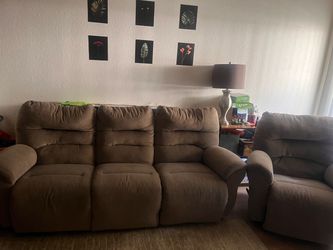 Couch and rocking chair living room set