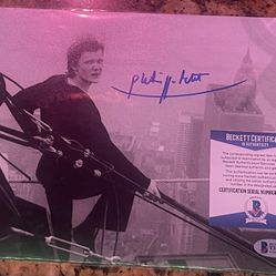 BAS COA PHILIPPE PETIT TIGHTROPE HIGH-WIRE WALKER SIGNED 8x10 PHOTO