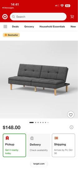 Tufted Futon Sofa Dark Gray - Room Essentials™