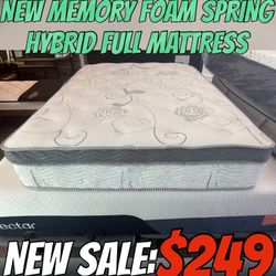NEW MEMORY FOAM SPRING HYBRID MATTRESS 
