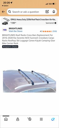 Roof rack cross bars for Kia