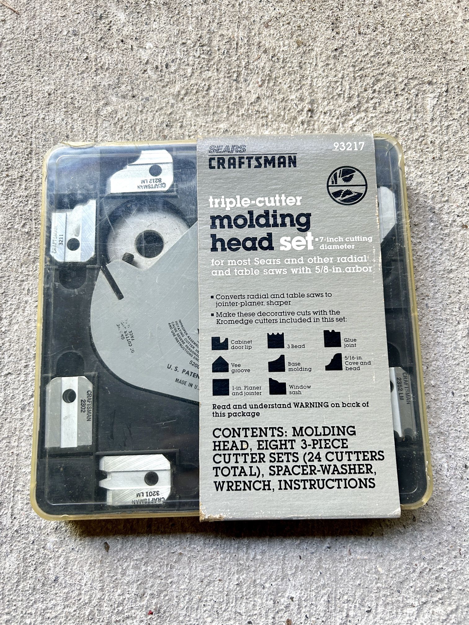 Craftsman Table Saw Triple Cutter Molding Head Set