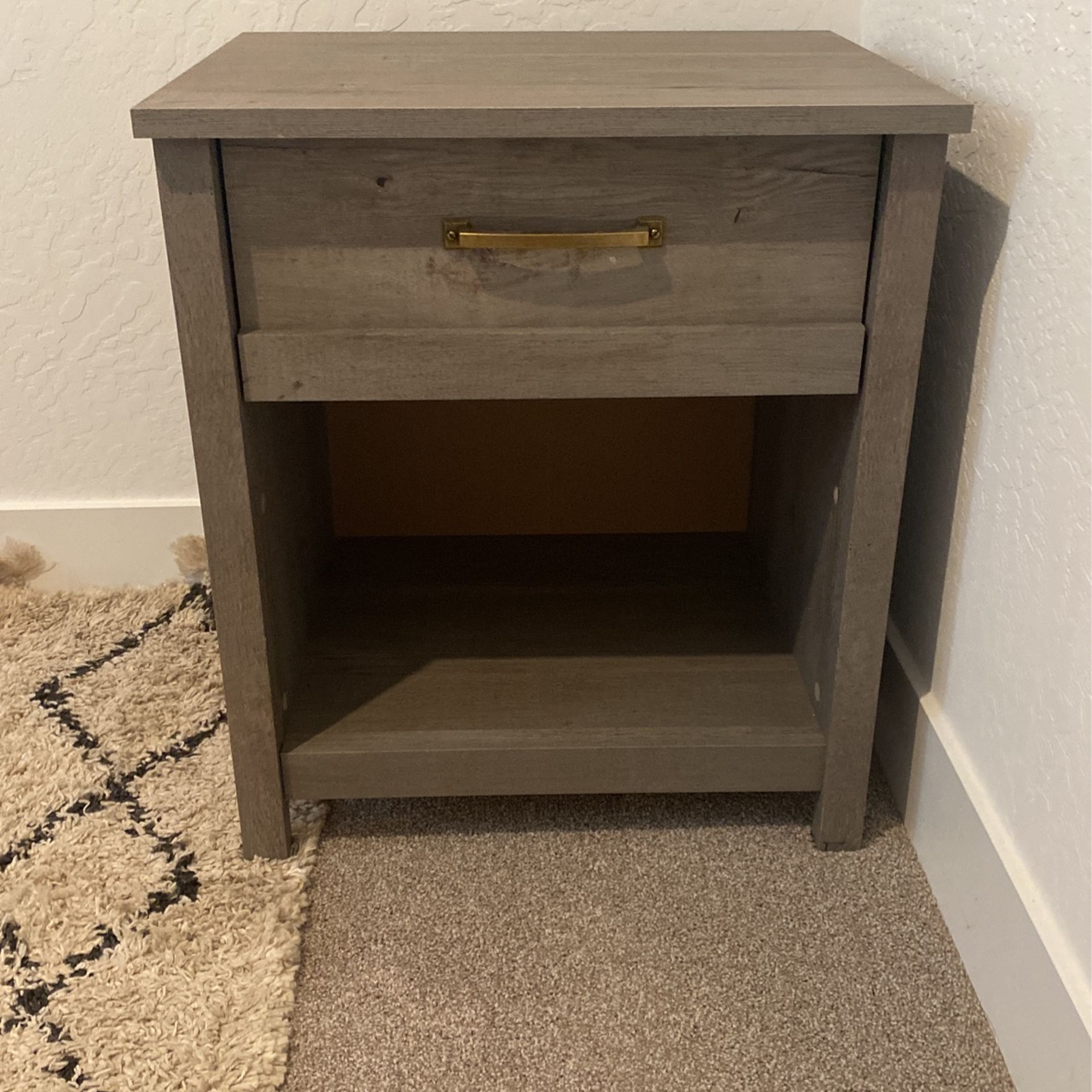 Oak Finish Nightstand (Set of 2)