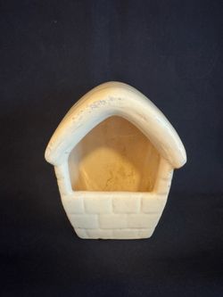 Vintage Ceramic House Bird Feeder Wall Pocket