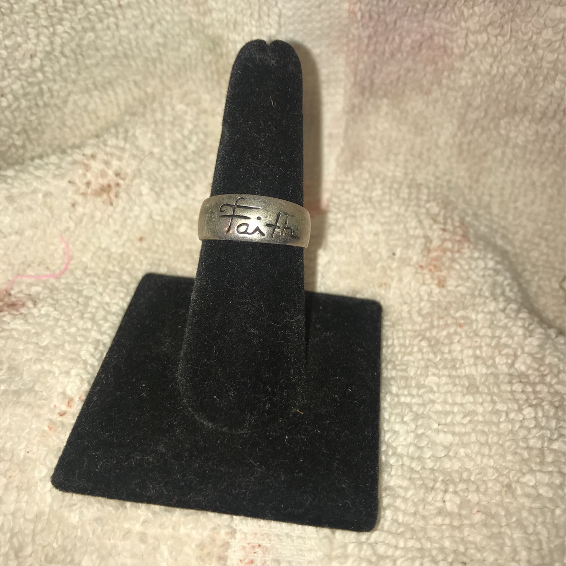 925 Silver Faith Ring