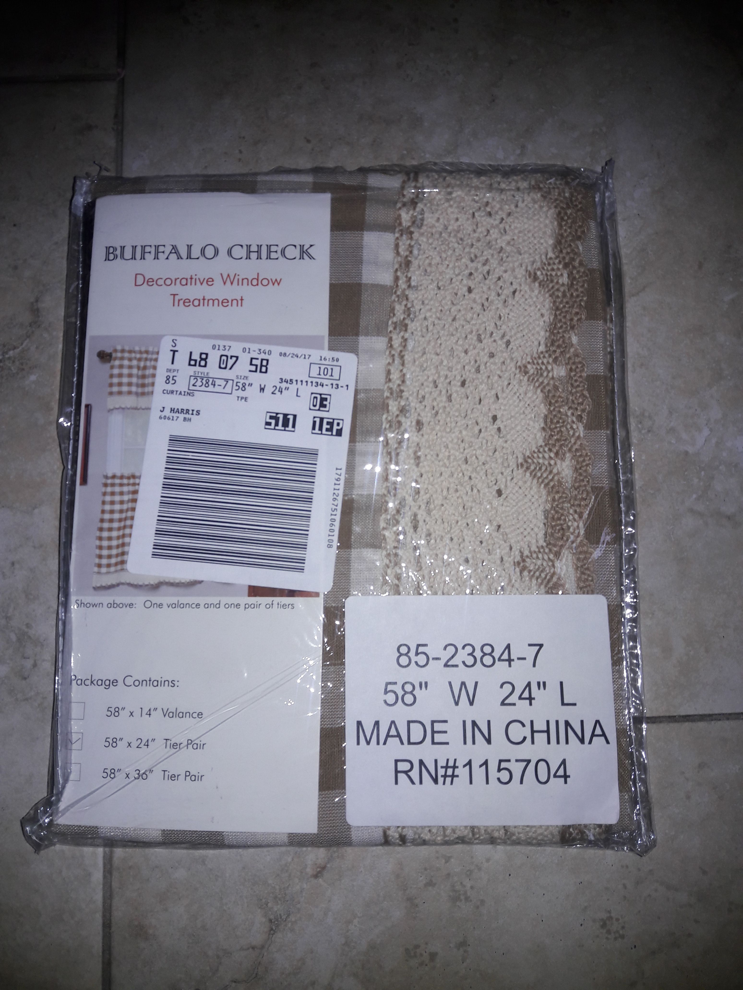 Taupe colored kitchen curtains from Brylane Home