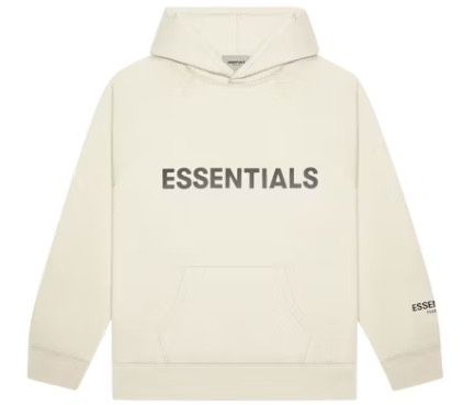 Fear of God Essentials Pullover Hoodie Applique Logo - Cream - Small