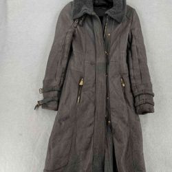 Gianni Versace Size 40 Women Gray Leather And Fur Coat