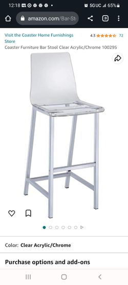 Bar Stool Clear Acrylic/ Chrome 