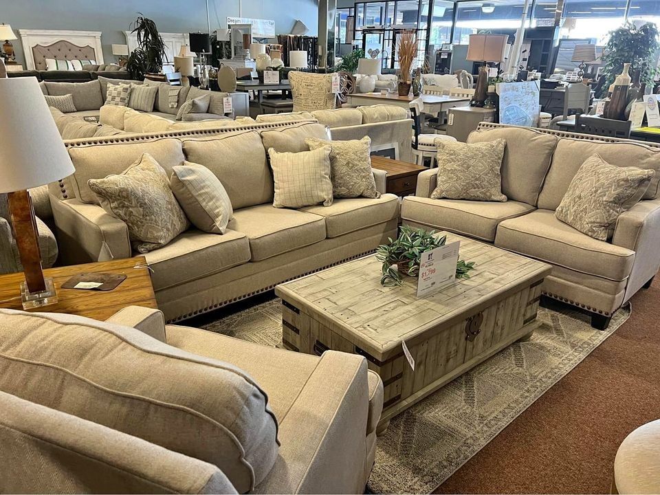 The Best Price ⭕ $10 Down Payment Finance ⭕Claredon Living Room Set ▪️ Sofa & Loveseat & Chair