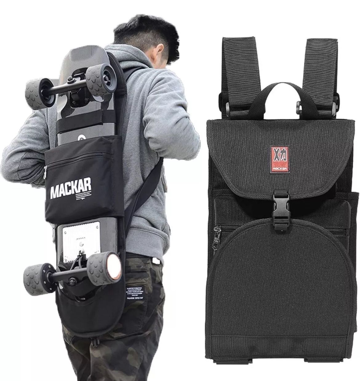 Foldable Skateboard Backpack For Any Size Board By Mackar Skateboard Travel Bag