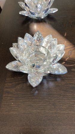 3 Mirror Lilly Pad Candle Holders. 