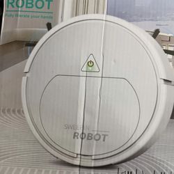 Robotic Sweeping Robot Vacuum Cleaner White, Powerful Cleaning, USB Charging