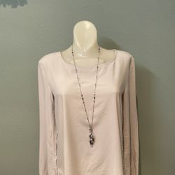 UNIQLO XS Light Grey Long Sleeve Blouse