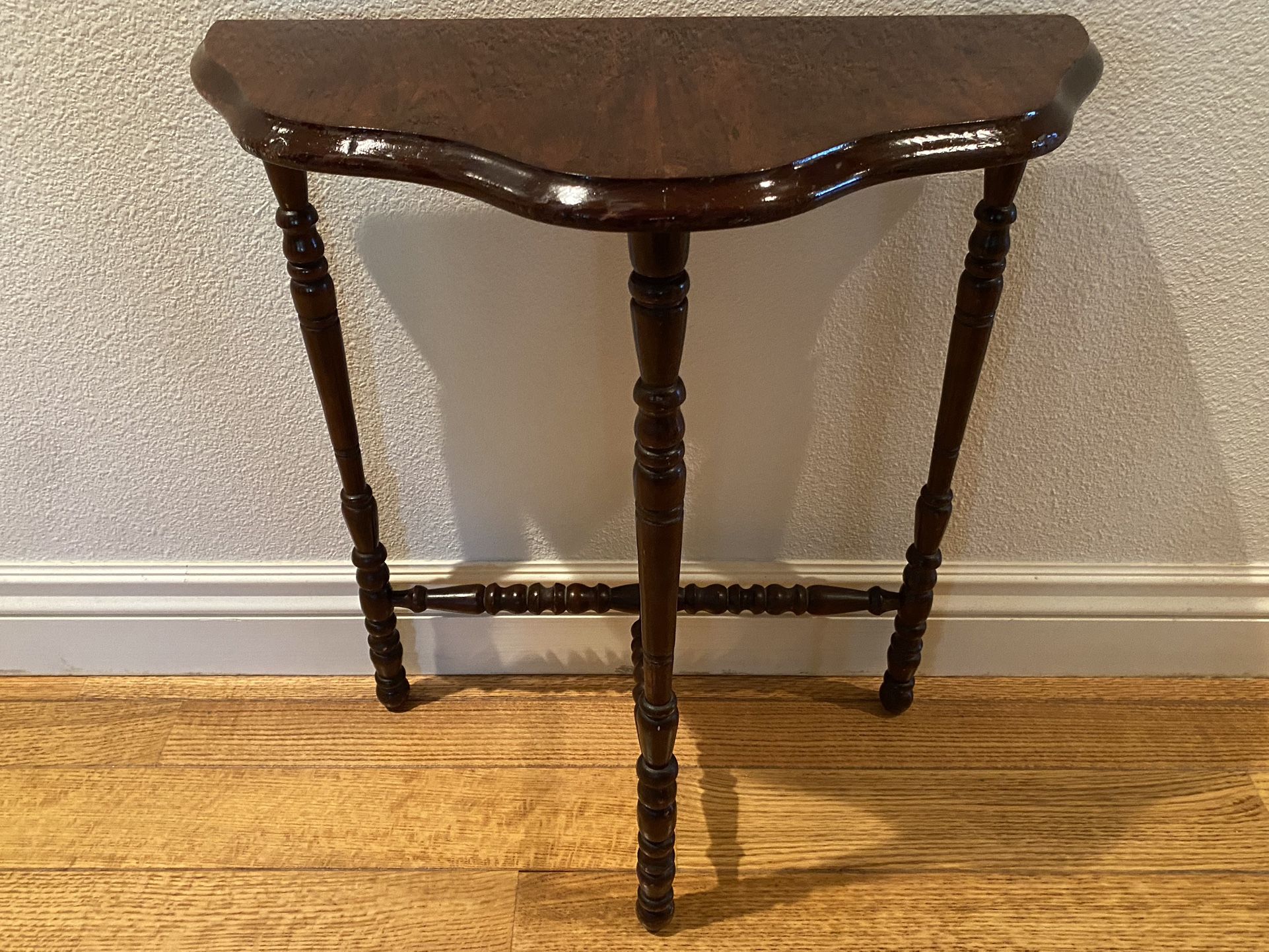 Vintage Demilune Half Moon Hall Table