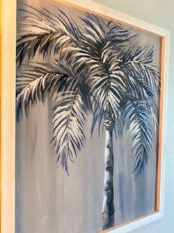 Framed Palm Tree Painting