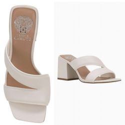 Vince Camuto NWT  vanilla cream block heel slide on heel  sz 12