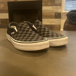 Vans Black And White Checkerboard Slip On Size 8.5M 10W