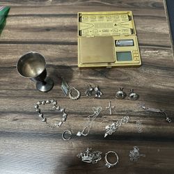 Sterling Silver Jewelry And Sterling Silver Cup 95 Grams 