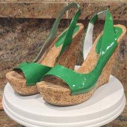 Patent Leather Wedge Sandals