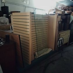 Display Rack, Slat, On Wheels, Double Sided 