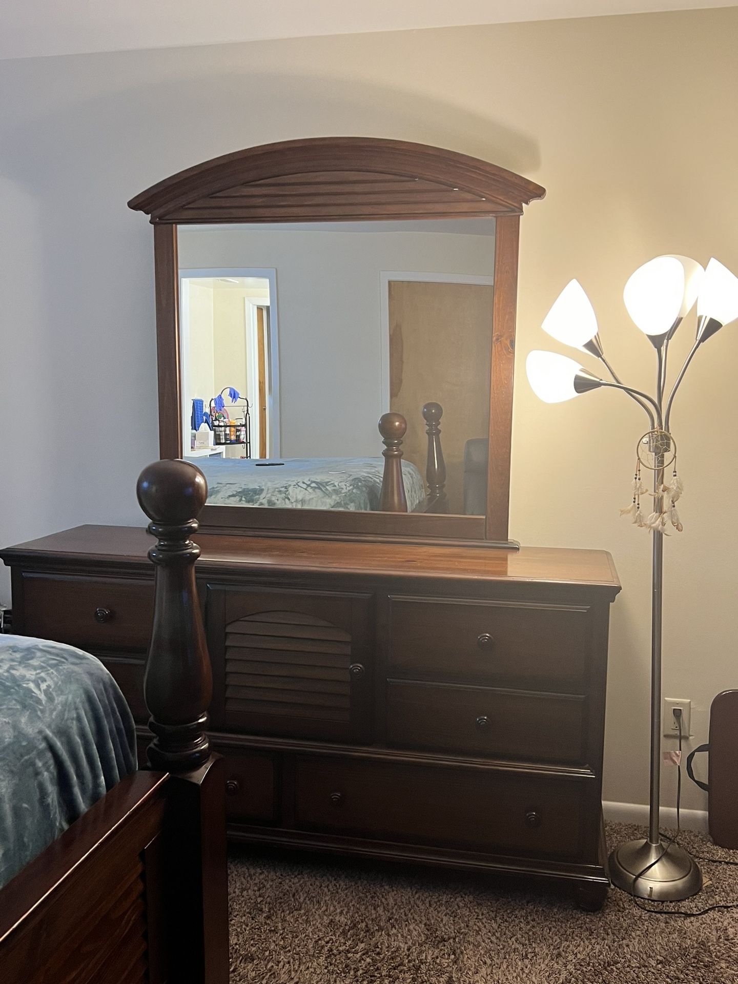 Solid Dark Wood Furniture - Cabinet and Dresser $500