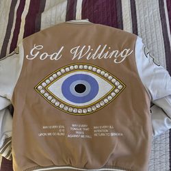 Menace  Los Angeles GOD WILLING VARSITY JACKET XL