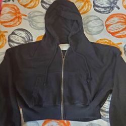Aeropostale Cropped Black Zip Up