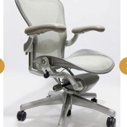 Herman Miller Aeron Chair with Posturefit Platinum Mineral