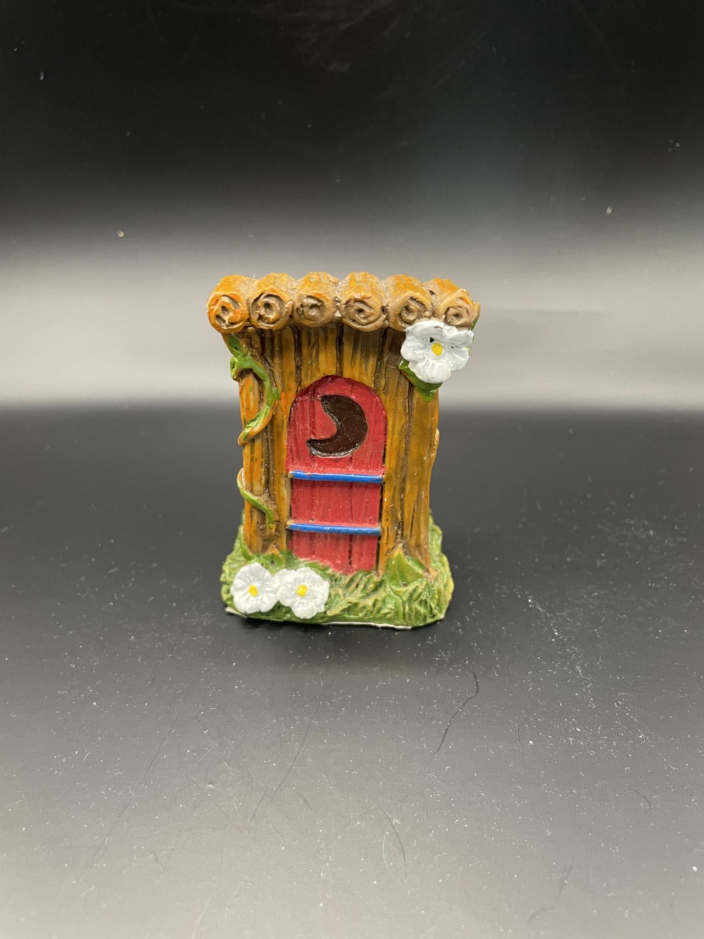 Miniature Fairy Garden Outhouse Figurine Log Cabin Decor 3”