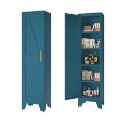 Storage Cabinet for Bathroom, Metal Wardrobe with 2 Adjustable Shelves and 3 Layers,