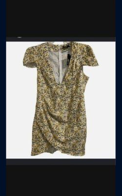 Floral Mini Dress with Deep V-Neck