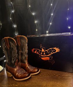 Freebird Cognac Leather Western Cowboy Boots Women’s Size 7 Handmade Worn Once
