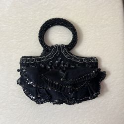 Beautiful Black Beaded Party Bag Purse