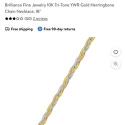 Tri Color 10k Gold Necklace 