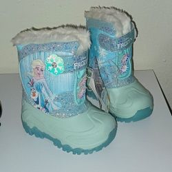 Disney Frozen Light up Waterproof Boots New 