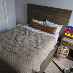 Queen Bed Frame, Night Stand, And Dresser Set!