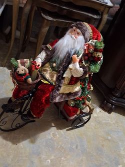 Vintage Santa on metal tricycle