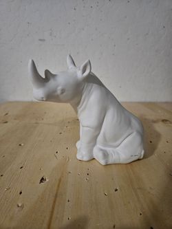 6in. Porcelain Rhinoceros Figure