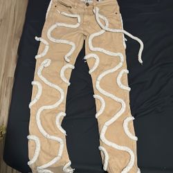 Tan Pants Squiggle Design (Size 29)