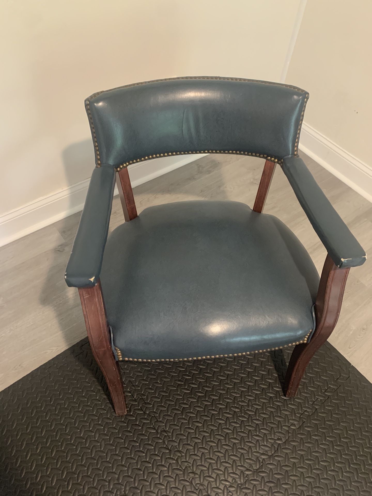 Blue Leather Office Chair