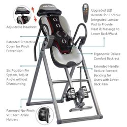 Never Used Back Inverter   Full spine relief with contoured lumbar support positive aspect  Gradual inversion with six angle settings positive a