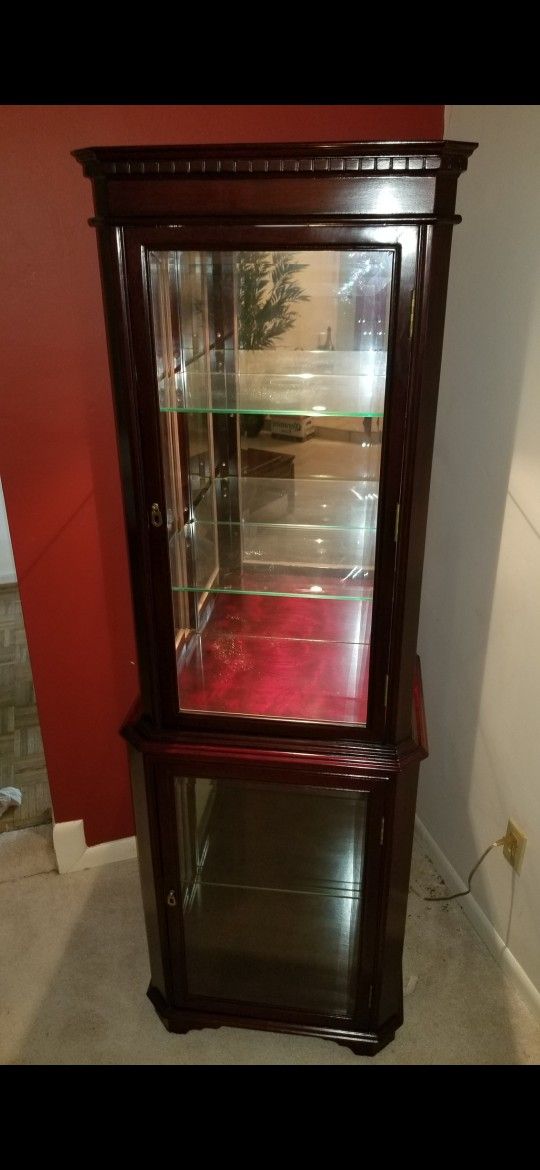 Asian Rosewood Corner Shelf Wall Unit