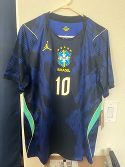 Nike Air Jordan Brazil 2026 World Cup Away Soccer Jersey Neymar Jr 10 L Large