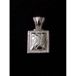 41mm x 23mm Heavy Solid Sterling Silver Artisan Crafted High Releif Domed Mosaic Pebbled Pendant. Mexico, Juarez, JRI