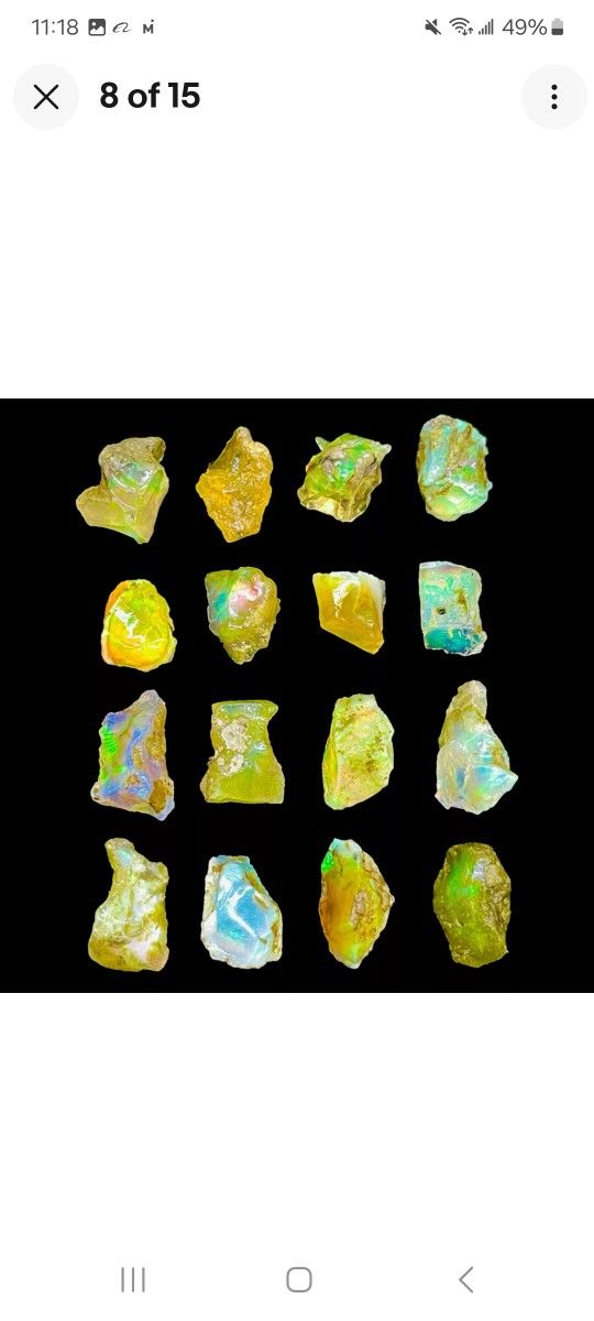18pcs NATURAL ETHIOPIAN FIRE OPAL COLORFUL GEMSTONE
