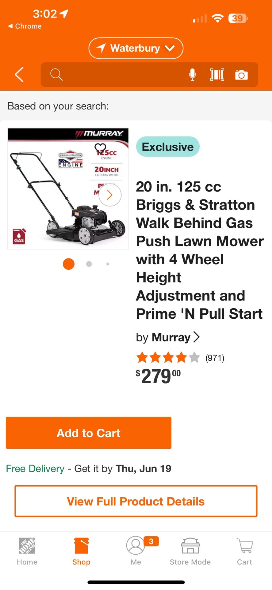 20 in. 125 cc Briggs & Stratton Walk Behind Gas Push Lawn Mower with 4 Wheel Height Adjustment and Prime 'N Pull Start