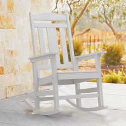 LUE BONA Rocking Chair Outdoor, Weather Resistant Poly Plastic Rocker Chairs, 350lb Heavy Duty, Oversized Porch for Adult, High Back Smooth Chairs Out
